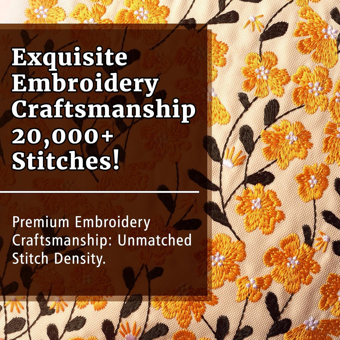 LParkin Embroidered Daisy Flower Book Sleeve with Zipper - Washable Fabric Book Cover Protector for Paperbacks & Hardcover, Gift for Book Lovers (Yellow, 11x8.5 Inch)