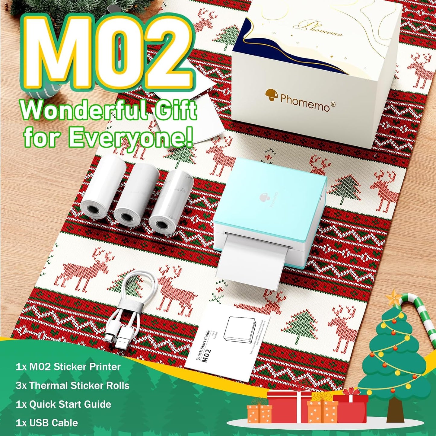 Phomemo Sticker Printer- Mini Sticker Printer Maker Machine, Mini Pocket Printers Instant Print for DIY Creation, Study Notes, Photos, Name Label, Portable Thermal Printers for Kids/Students/Teacher