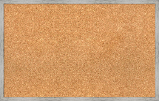 Amanti Art Natural Cork Board for Wall, 21x33 Vision Board with White Frame, Large Corkboard Office Decor for Home Organization, Cottage Corkboard Pinboard to Display Items for Home Organization in