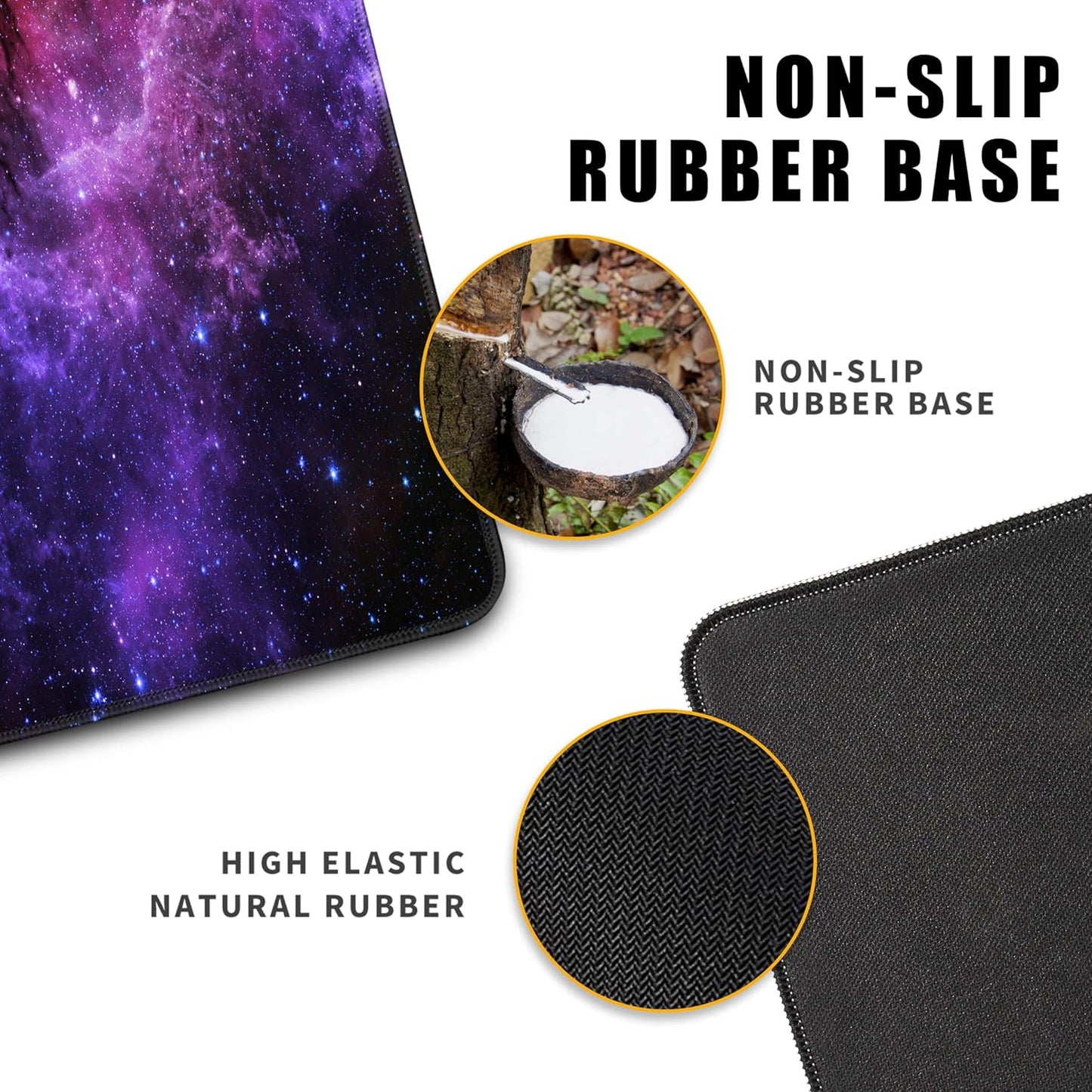 Galaxy Gaming Mouse Pad Red,Purple Nebula Extended Large Desk Pad Mouse Mat with Stitched Edges Mousepad and Long Non-Slip Rubber Base Mice Pad for Computer Laptop Gamers, 31.5x11.8 Inch