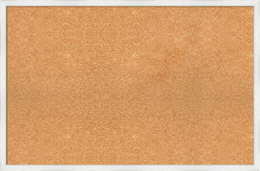 Amanti Art Natural Cork Board for Wall, 23x35 Vision Board with White Frame, Large Corkboard Office Decor for Home Organization, Country Rustic Corkboard Pinboard to Display Items for Home