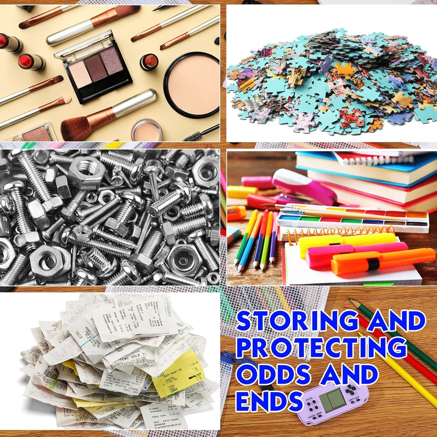 Zhehao 200 Pieces A6 Mesh Zipper Pouch Bulk Mesh Bags with Zipper Waterproof Small Pencil Pouches for School Office Supplies Organization 9.4 x 4.5 Inches(10 Assorted Colors)