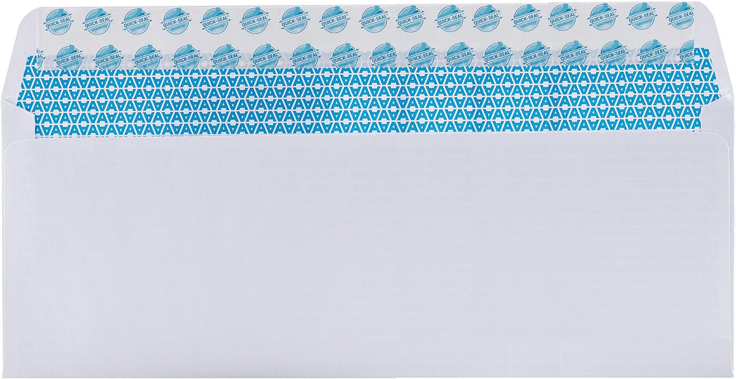 Aimoh #10 Security Self Seal Envelopes – 100 Qty |No Window, EnveGuard, 4⅛ x 9½", White, 24 LB, 100 Count (34100)