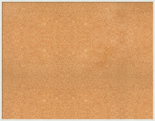 Amanti Art Natural Cork Board for Wall, 29x37 Vision Board with White Frame, Large Corkboard Office Decor for Home Organization, Modern Corkboard Pinboard to Display Items for Home Organization in