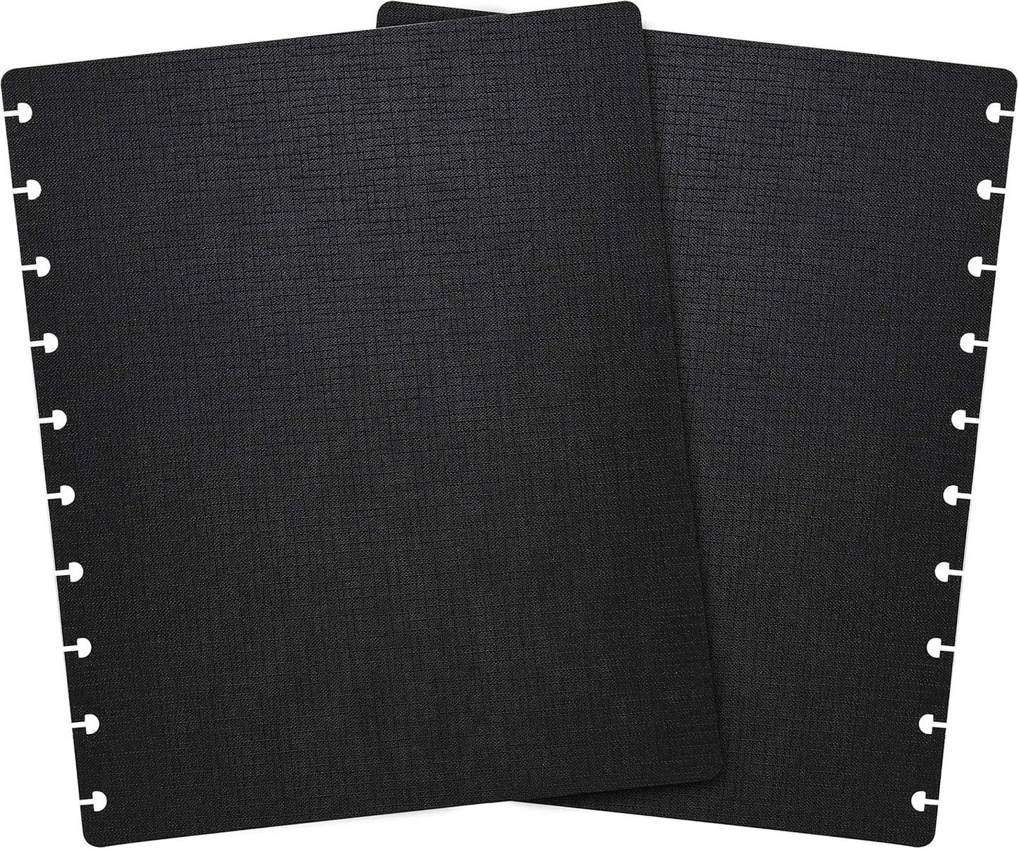 Talia Discbound Notebooks, Planner, Customizable, (yBlack w/Silver Discs, Midsize (7.5in x 9.75in))