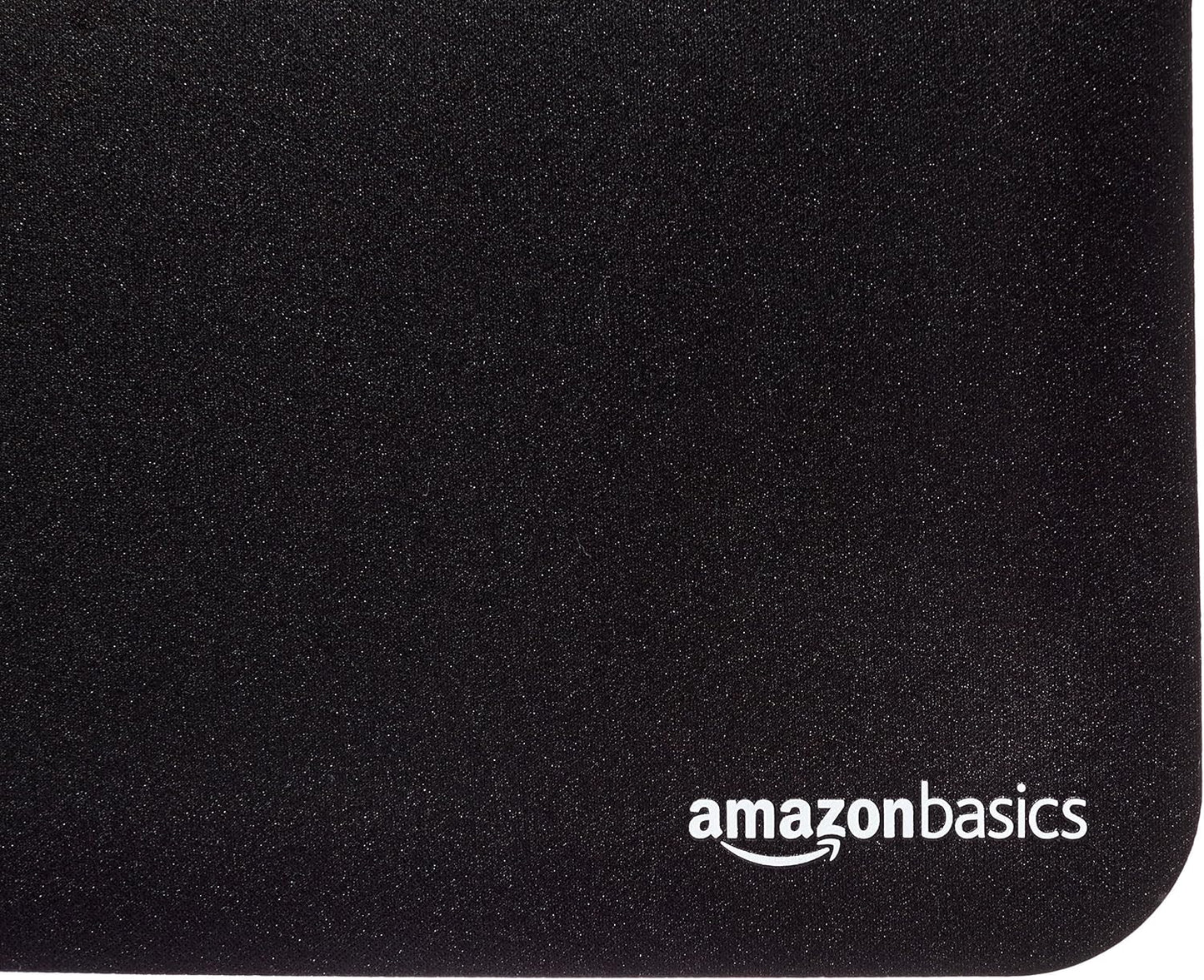 Amazon Basics Large Square Computer Mouse Pad, Cloth and Rubberized Base, 17.7L x 15.7W inches, Black
