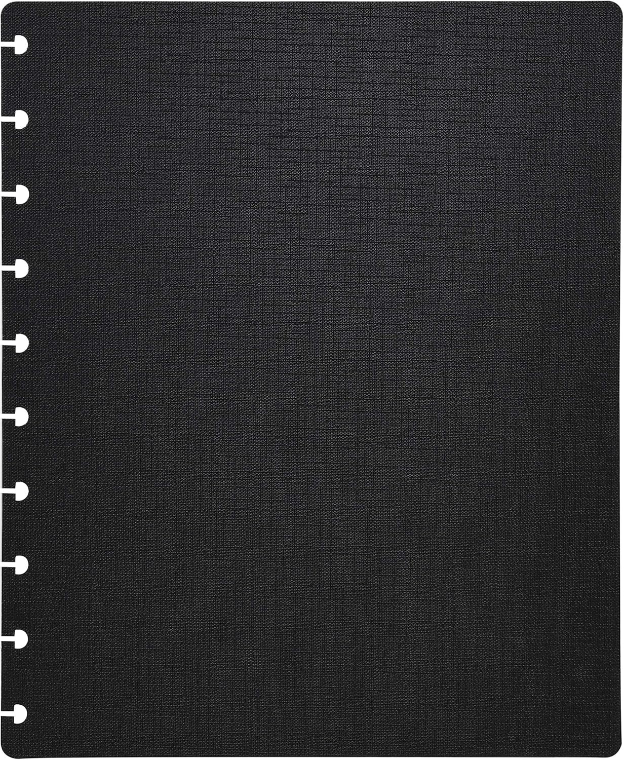 Talia Discbound Notebooks, Planner, Customizable, (Black w/Black Discs, Midsize (7.5in x 9.75in))