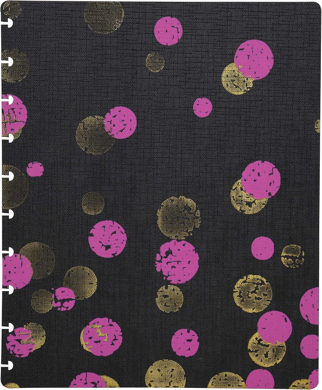 Talia Discbound Notebooks, Planner, Customizable, (xBounce Maroon w/Pink Discs, Midsize (7.5in x 9.75in))